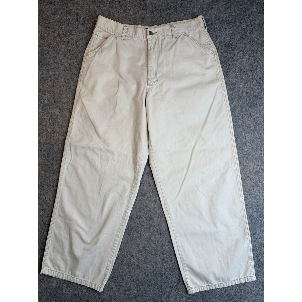 Vintage Y2K Structure Trucker Pants Mens 34x28 Beige Carpenter Work Baggy Gorp